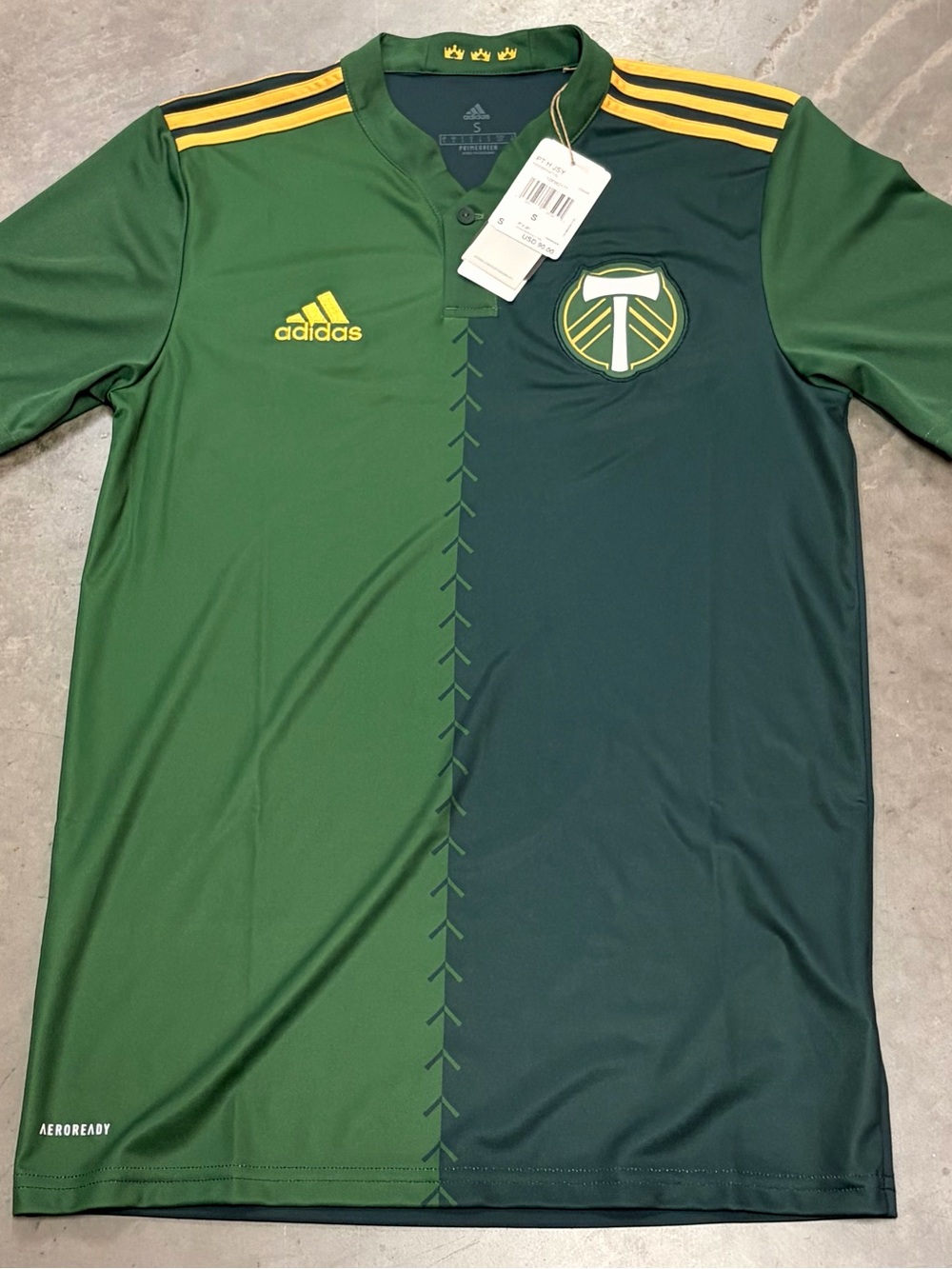 adidas Portland Timbers Green Split-Panel Men's Soccer Jersey